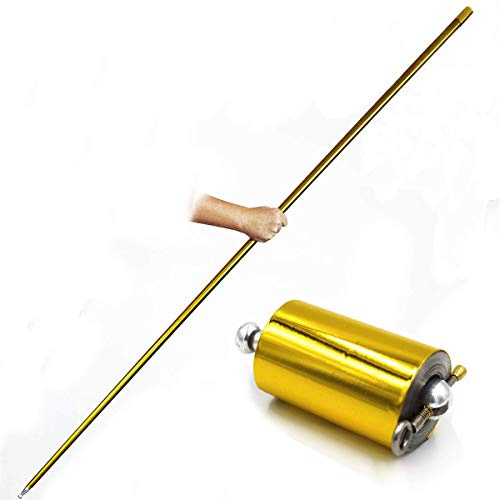 Magischer Panda Taschenstab, tragbarer Kampfkunst-Metallstab – 110 cm, magischer Stock für Magier, nur für Erwachsene, Bühne, Zaubertrick, Taschengröße, ausziehbarer Stab, gold