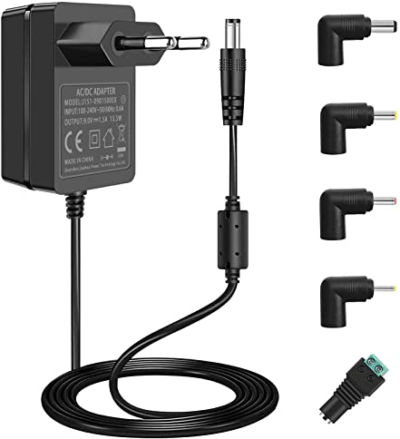 DC 9V Netzteil Power Adapter, AC110-240V Schaltnetzteil, für 9Vdc 1.5A 1500mA 1.0A 1000mA 0.5A 500mA Arduino UNO R3, Schwinn Bike, 9 Volt Crosley Plattenspieler Transformator.