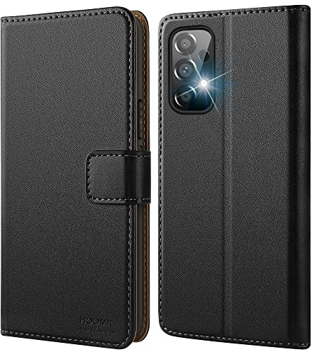 HOOMIL Handyhülle für Samsung Galaxy A53 5G Hülle, Schwarz | Premium PU Leder, mit Kartenfach & Standfunktion, Flip Case Schutzhülle