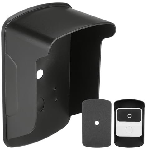DOITOOL Doorbell Rain Cover 17 cm | Black Outdoor Weather Shield for Video Doorbell, Access Control Keypad, Intercom and Fingerprint Reader