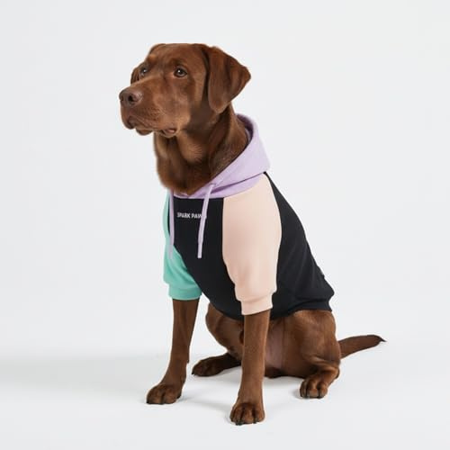 Spark Paws Hunde-Kapuzenpullover, Premium-Qualität, samtweich, überlegener Komfort und Passform, beruhigendes Fleece-Innenfutter, geeignet für alle Rassen, Mehrfarbig Cyber Punk, Größe 4XL