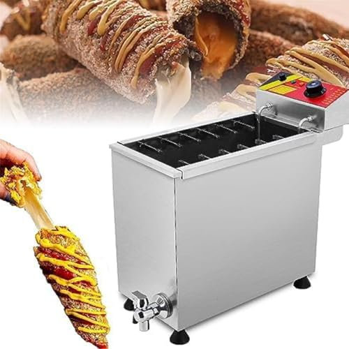 ZXSYYDS Machine à Frire des Bâtonnets De Hot-Dogs Au Fromage, Machine à Bâtonnets De Hot-Dog Au Fromage en Acier Inoxydable 25L, Friteuse électrique Commerciale 3000W pour Restaurant, Magasin, Maison