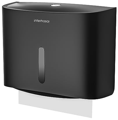 interhasa! Dispensador de Toallas de Papel para Montaje en Pared, Montaje Adhesivo sin taladrar ni atornillar para la instalación de dispensador de Toallas de Papel Plegable múltiples/Doble