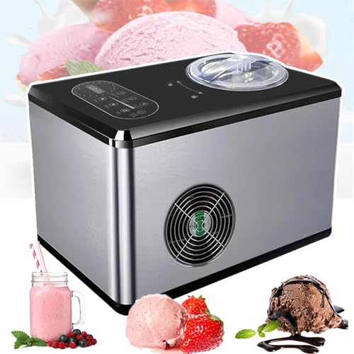 QUTBAG 150W Ice Cream Maker Machine, 1.5L Frozen Yogurt Maker Machine, Gelato Sorbet Frozen Yoghurt Maker for Snack Bars/Family Gatherings/Restaurants/Cafes