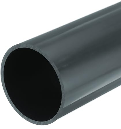 sourcing map PVC Rigid Tube 81.2mm ID 89mm OD Dark Grey 20cm/8 | 3.5 Inch Round Pipe,Hardware Tubing High Impact for Water Pipe,Crafts