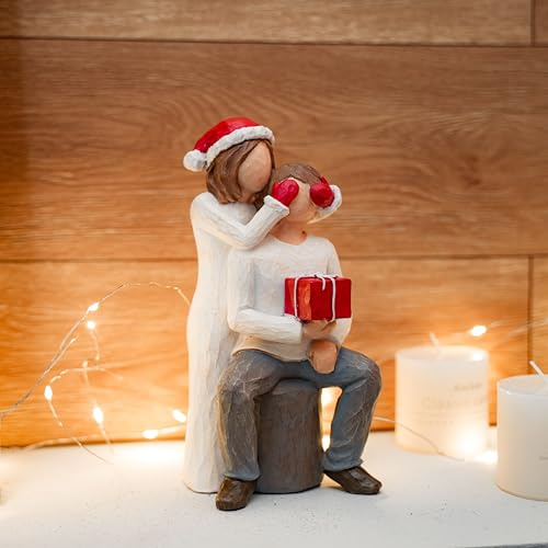 Alupssuc Figuras de Resina para Pareja, Amante/Esposo/Novio, Adornos Navideños Románticos para Decoración de Habitaciones