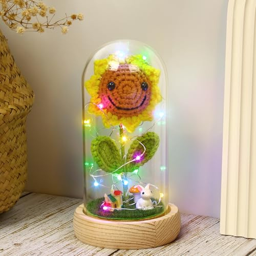 ZEEYUAN Girasole Eterni Regali per Donna Natale per Mamma, Festa della mamma, Compleanno, Natale, San Valentino
