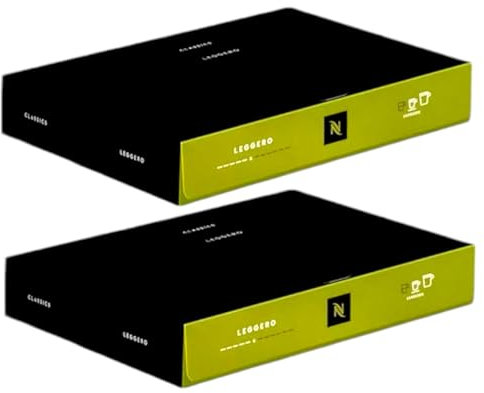 Nespresso Leggero Professional Coffee Pods (Pack of 2, Total 100 Pro Capsules)