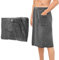 Toalla de sauna para hombre, ajustable, 70 x 140 cm, de secado rápido, para sauna, gimnasio, ducha y playa, cómoda y elástica, ideal como toalla de sauna para hombre o toalla de ducha (gris)