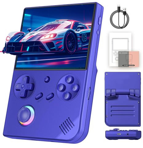 RG40XX V Handheld Game Console 4 INCH IPS Screen Retro Portable Video Gaming Console 64G TF Card with 5568+ Games, Pocket Emulator Support HDMI TV Output 5G WiFi Bluetooth 4.2 (Blue)