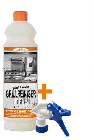 Lorito frisch & sauber Ofenreiniger & Grillreiniger 1L - Extra stark für die Reinigung von Grill, Grillrost und Backofen, Kraftvoller Fettlöser