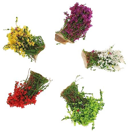 VINTORKY Mini Arbustes Artificiels en Résine Résistants à Haute Température 5pcs Réutilisables pour Décoration Miniature de Paysage pour Jardinage Décoratif et Micro Paysage DIY