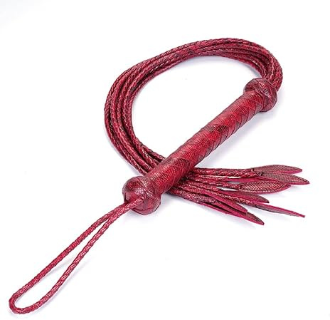 Cat-O'-Nine-Tails Peitsche, echtes Leder, 23 cm Griff und 59 cm Schwanz, handgefertigt, Premium-Peitsche, für Pferde, Training, Reitgerte