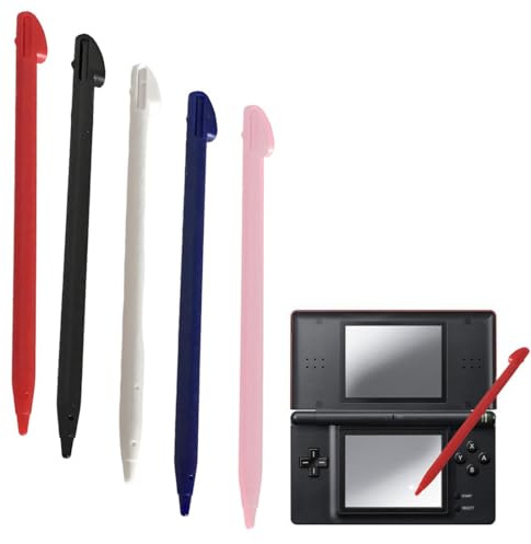 JEYORZY 10 Pièces Stylet 3DS,Stylet DS,Stylets Tactiles pour Nds, 3DS Lite, DSL, NDSL,Accessoires de Jeu Précis et Durables en 5 Couleurs (Noir, Blanc, Rouge, Bleu,Rose)