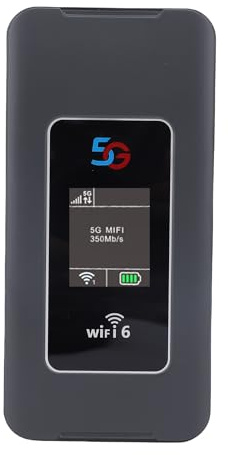 ASHATA Mobiler 5G Hotspot Router mit SIM Kartensteckplatz, 32 Angeschlossene Geräte, Tragbarer WiFi6 Dualband Router, Mobiles Hotspot Gerät, 8000 mAh, für Reisen