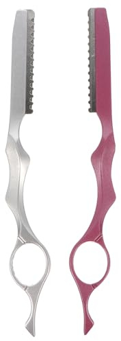 Zerodeko Komfortabler Handrasierer mit Ergonomischem Design aus Edelstahl 2 Stück Haarausdünnungsrasierer Präzise Haarschneideset für Exakte Ergebnisse für Friseure und Zuhause
