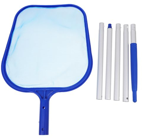 BCOATH Épuisette pour Piscine Domestique 5 Sections en Alliage d'Aluminium Filet en Nylon Solide Accessoire de Nettoyage Léger pour Ramasser Feuilles et Débris Piscine Étang et