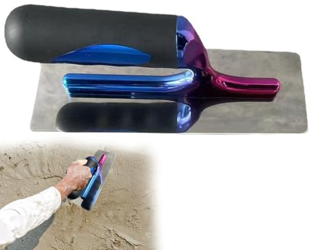 Glättekelle Edelstahl Glättspachtel 200mm Rostfreie Putzkelle Handwerkzeug Mit Ergonomische Griff, Putzspachtel & Gipserspachtel Für Übergänge Und Fu-gen Zum Verputzen,Glätten,Spachteln,Glättscheibe