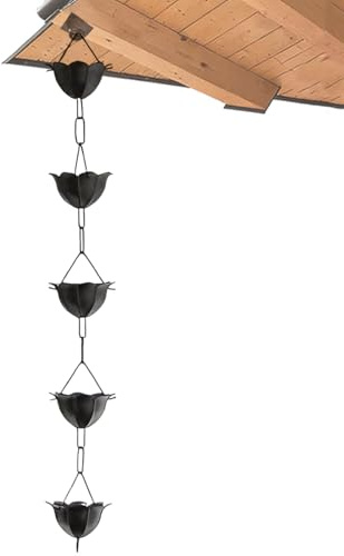 Générique Chaîne de Gouttière pour Récupération Eau de Pluie,d'eau Gouttière Extérieure,d'eau à Godets | pour Jardin Toiture Récupération Eau Décoration Extérieure Maison