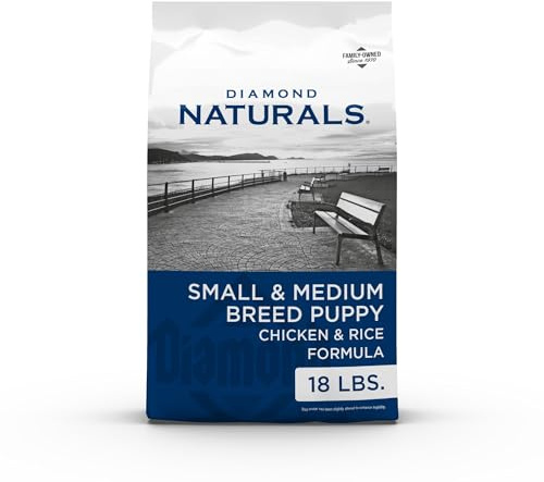 Diamond Naturals Real Meat Small and Medium Breed Puppy Formula Dry Dog Food with Quality Protein, Probiotics and Antioxidants, 18 Pound
