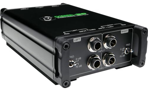 Mackie MDB-2P - Boîte de direct (DI) passive à 2 canaux avec suppression de masse et atténuateurs de −15 dB