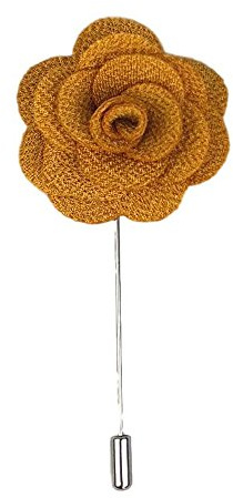 Anstecknadel in Dunkelgold, handgefertigt, Blume/Rose, zum Tragen mit Herrenanzugjacke, Blazer, Abendessen oder Smokingjacke