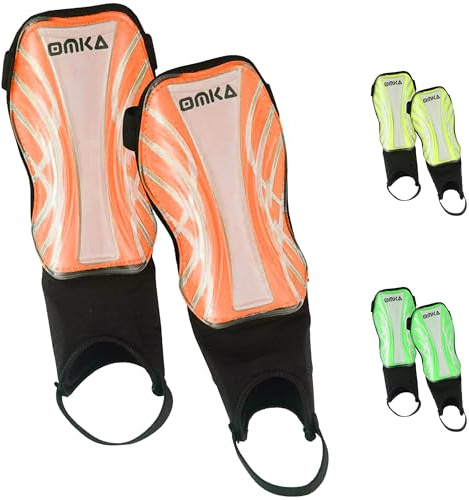 OMKA Kinder bis Erwachsene Schienbeinschoner Schienbeinschützer Shin Guard Fußball Knöchelschutz Gelb S