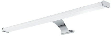 EGLO LED Spiegelleuchte Vinchio, Spiegellampe aus Stahl und Kunststoff, Badezimmer Lampe in Chrom, Weiß, Feuchtraumleuchte, IP 44, L 60 cm | Badezimmer Lampe in Chrom, Weiß, Feuchtraumleuchte, IP 44, L 60 cm