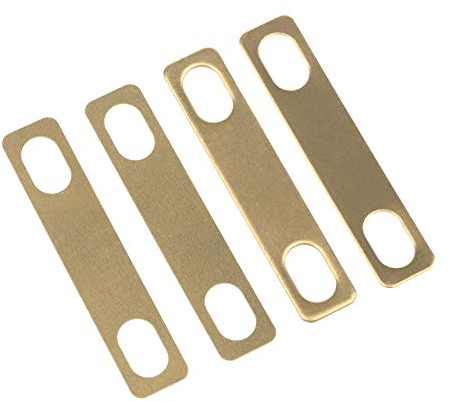 Jwodo 4 Stück Gitarrenhals-Unterlegscheiben, inklusive 2 Stück 0,2 mm, 1 Stück 0,5 mm und 1 Stück 1 mm Dicke Messingscheiben, Gitarre und Bass Bolt-on Hals Reparatur Gitarrenbauer Werkzeuge