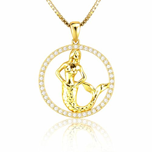 PAVELS Sternzeichen Halskette Gold – Shine Kollektion – 12 Tierkreiszeichen Konstellation Anhänger – Astrologie Schmuck Geschenkidee für Damen (Jungfrau)