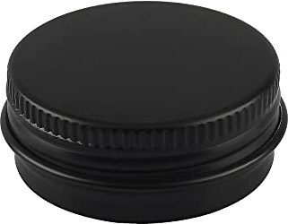 ZEOABSY 10 Stück 15ml Matt Schwarz Aluminium Leer Döschen Runde Alu Dosen mit Schraubdeckel Cremedose Schraubdose Aludose Tins für Kosmetik Kerze Salben 5X Spatel, 1x Etikette