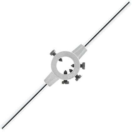 Qjaiune 20 mm runder Schneideisen-Griffschlüssel, verstellbarer Griffstückhalter, robuster Schneideisenhalter (metrisch, M4,5-M6)