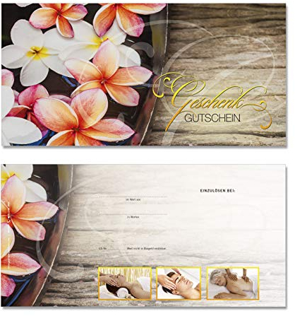 GESCHENKGUTSCHEINcom by POS-HAUER. 50 Gutscheine. Blanko zum Selbstausfüllen. Für Kosmetiksalon Wellness Spa Massageinstitute.