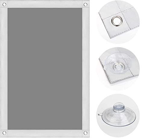 OBdeco Thermo Rollo 100% Verdunkelung Sonnenschutz Verdunkelungsrollo für Velux-Dachfenster Hitzeschutz ohne Bohren mit Saugnäpfen Grau 48x93cm für F06/206