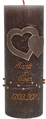 Christ-Kerzen Hochzeitskerze Anna und Sven mit Namen und Datum, individuell, handverziert 1252, Variante:Klassischer Docht