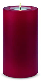 Qult Farluce Trend - Teelichthalter in Kerzenform • Merlot Red • Christmas Collection • Adventskerzen • Weihnachtskerzen • Kerze • Kunststoffkerze in Kerzenoptik (Ø 10 x h 18 cm)