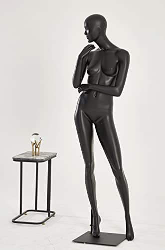F22-8 Frau stehend stehend Schaufensterpuppe schwarz matt lackiert Mann oder Frau Nase Mund geformt Schick und Elegant Hochwertig