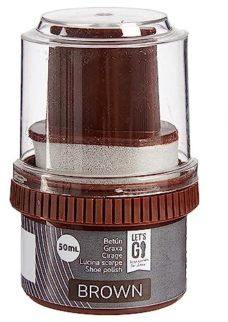 SCHUHCREME 50ml mit Schwamm BRAUN Schuhpolitur Schuhpflege Schuhpflegecreme Schuhputz Schuh Politur Creme (Braun - 52)