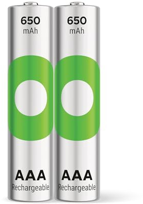 GP RECYKO - Batteria AAA Micro NiMH 650 mAh, 1,2 V, 2 pezzi
