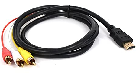 HDMI-Compatible con 3RCA SCART Cable Adaptador de Dos en uno 1.5M HDMI-Compatible con HDMI S-Video A 3 RCA AV Cable de Audio 3