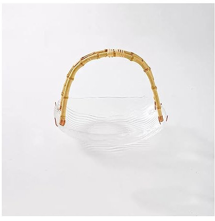 GLigeT Fruit Bowls Glass Fruit Tray Living Room Home Senior Fruit Basket Afternoon Tea Snacks Coffee Table Tray With Carry Handle Fruit Tray Fruit Basket(Color:A)