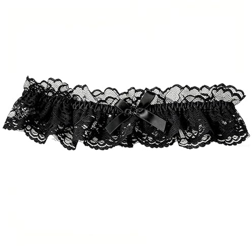 VilaGi Black Garters for Bride,Wedding Garters for Brides,Lace Bridal Garter,Elastic Thigh Leg Ring Bride to Be Garter for Women Girls Wedding Gifts Hen Party Accessories Bachelorette Cosplay Prom