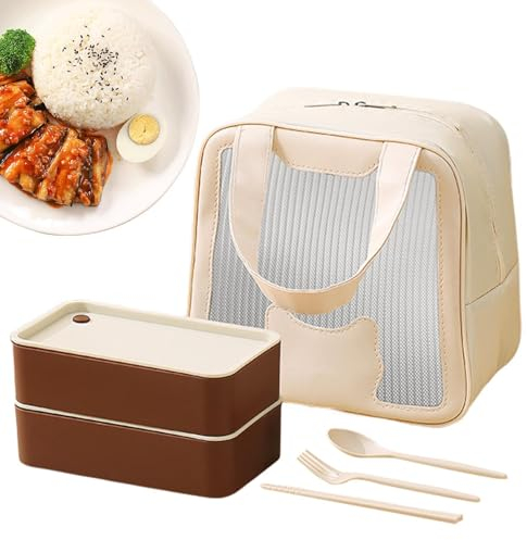 Lonchera bentoo de 720 ml, lonchera estilo japonés, lonchera apilable bentoo, contenedor de almuerzo a prueba de fugas con compartimentos, lonchera reductora de grasa, contenedor de almuerzo a prueba