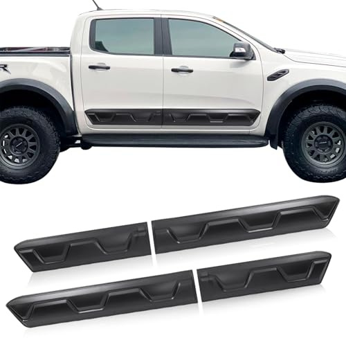 Body-Cladding Compatible with Ford-Ranger-Accessories 2012-2022 Side Door Protection Trim Strips, Ranger Wiltrak Raptor Stormtrak Limited XLT Double Cab Skirt Molding Protectors Edge Panel Guards
