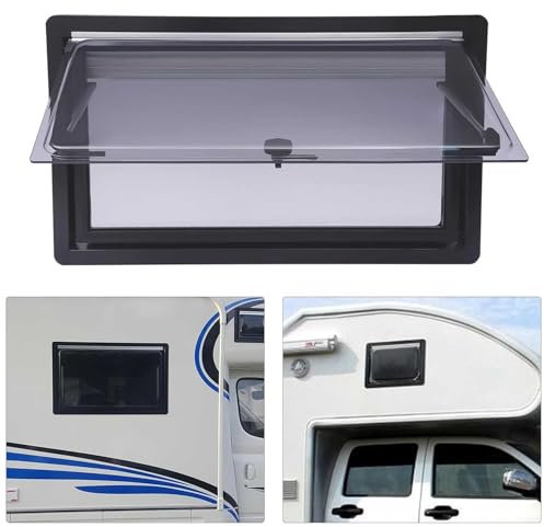 Motorhome Window with Integrated Roller Blind and Fly Screen - Caravan Window for Camper Van Motorhome - External Push Window for Campervan