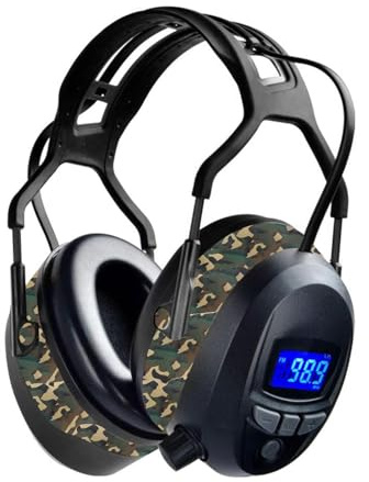 GARDTECH Oreillettes Bluetooth réduction de bruit radio FM MP3 écran LCD carte SD 4 Go protection auditive adulte jardin bois