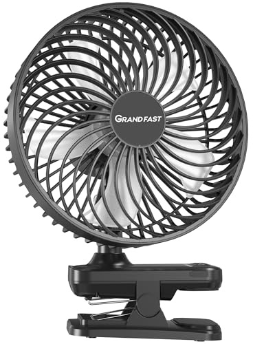 10000mAh Clip On Fan, 42H Run, Quiet & Auto Oscillating Table Fan, Rechargeable 4 Powerful Speeds, Battery Operated Desk Fan for Camping Outdoor Travel RV Home Bedroom Office Co-Branded with AMACOOL