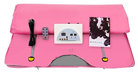 Konfiur Infactory Couverture de sauna infrarouge 650 W, 180 x 80 cm, chauffage au sol électrique, jusqu'à 80 °C, tapis chauffant en profondeur infrarouge, tapis chauffant au sol infrarouge, rose