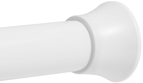 Tringle à rideau de douche réglable en acier inoxydable sans perçage - Barre télescopique - 76-255 cm - Pour rideaux, douche, armoire