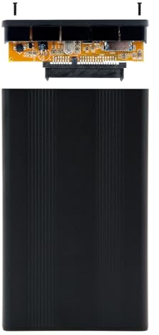Caja Externa 2.5 SATA de 9.5mm, conexión USB 2.0, Color Negra, Ideal para almacenar y transferir Datos.